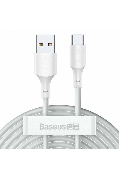 Baseus Usb To Type-c Data Cable, Fast Charging 5a, 40w, 1.5m (SET 2) - (TZCATZJ-02) - White