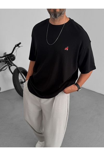 BYBASICMAN Black Scooter Printed T-Shirt C-113
