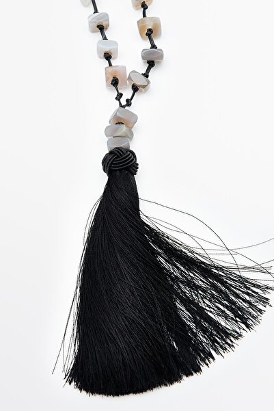 Massimo Dutti Parlak taşlı püsküllü kolye