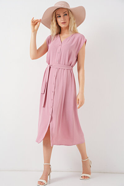 Bigdart Rochie Ayrobin cu mâneci zero pentru femei 2568 - pudră