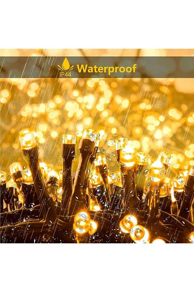 Yuwell YU WELL LED String Lights 25m Warm White 300LEDs, IP44 Waterproof Pure Copper Wire, 8 Modes