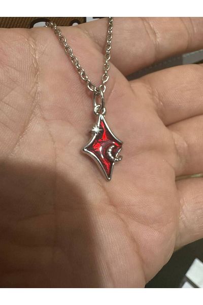 Herşey Nota Gothic Red Star Unisex Necklace – Symbol of Darkness Light and Power