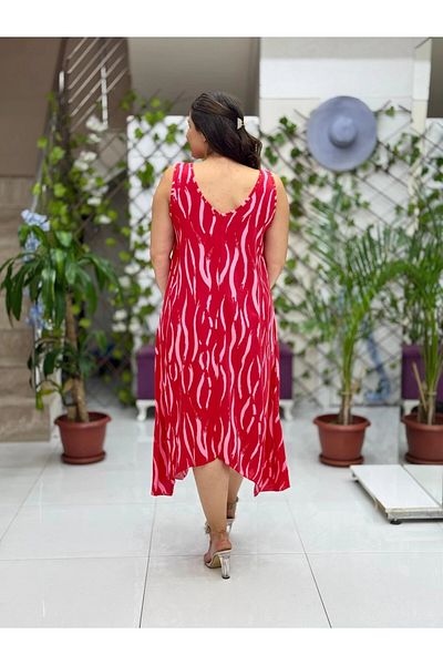 Punta Otantik Hln14002 Viscose Helin Dress with Ring Strap on the Shoulder