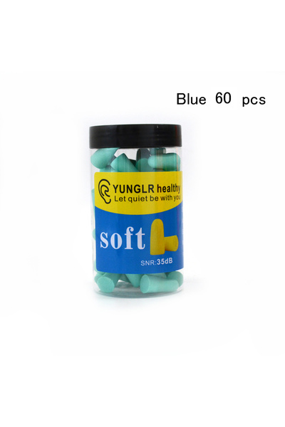 Choice سدادات أذن زرقاء 60 قطعة، سدادات أذن عازلة للضوضاء، سدادات أذن إسفنجية، سدادات أذن عازلة للضوضاء، للنوم