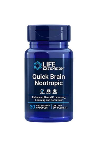 Life Extension Food Supplement, Life Extension, Quick Brain Nootropic, Stimulates Neurological, 30 capsules