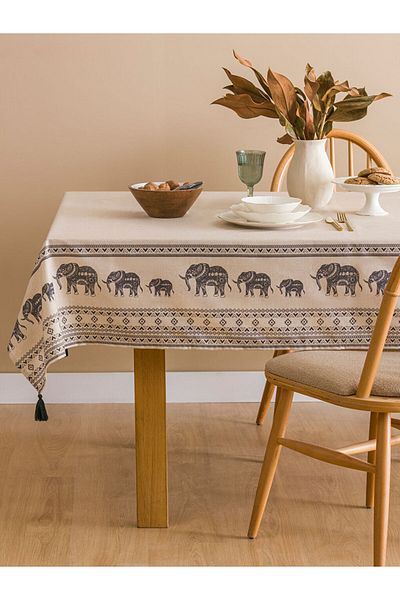 LC Waikiki Mixed Elephant Printed Tablecloth 150X200 cm