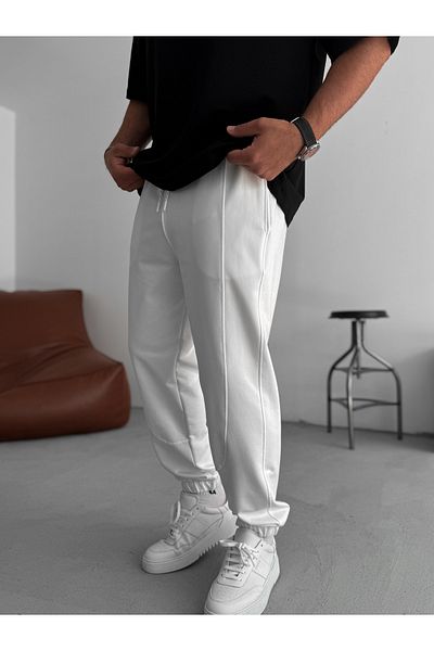 BYBASICMAN White Stitching Detailed Elastic Tracksuit Ke-7019