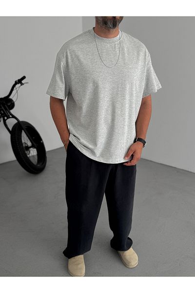 BYBASICMAN Light Gray Basic Thick Fabric T-Shirt C-1212