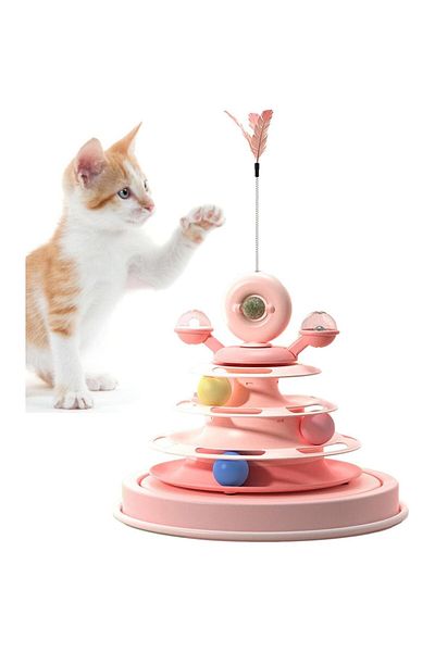 Manolex Interactive Toy Manolex® for Cats - Tower with Colorful Balls
