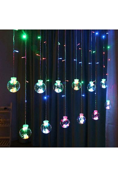 divendi-ro Ghirlandă luminoasă LED RGB cu 12 globuri transparente, lungime 3 m, 8 moduri de iluminare, lumină multicoloră