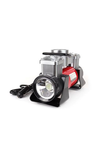 AMIO Compresor auto metalic cu 2 cilindri, 12V, 150PSI / 10bar