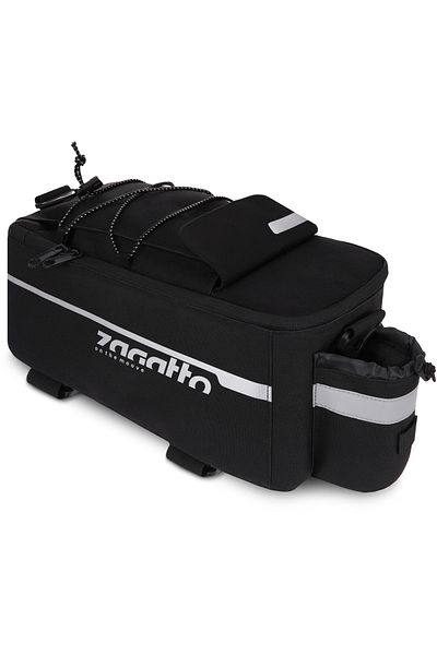 zagatto Bike rack bag, black, 35x13x17 cm, waterproof trunk bag for rear carrier, ZG738
