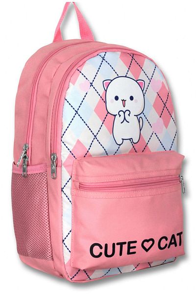 ÜMİT ÇANTA Cennec 5024 (Love Cute Cat - Alb Roz - Fată) Geantă de școală