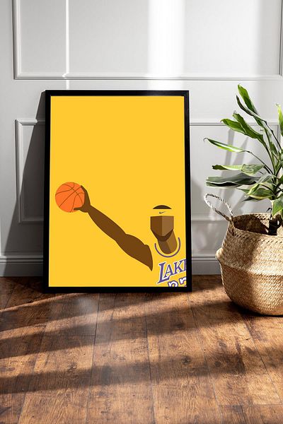 Saturn Lebron James Framed Painting - Basketball Nba Poster Painting