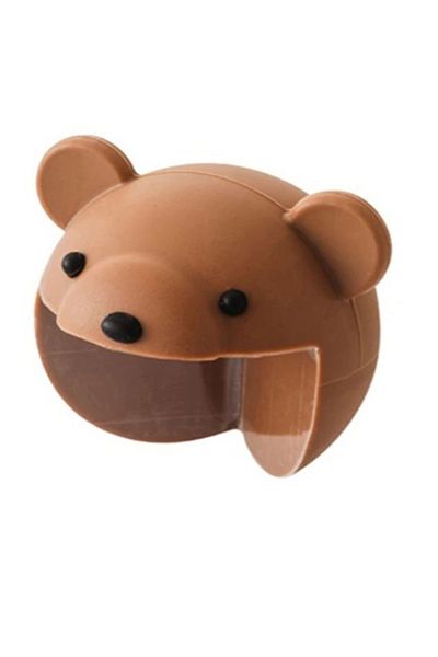 OEM Corner protector, Teddy bear pattern, PVC/Silicone, 3x3 cm, Brown