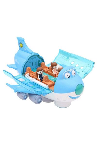 Toybox Battery Operated Airplane Toy With Flashing Light And Labbaik Sound For Kids