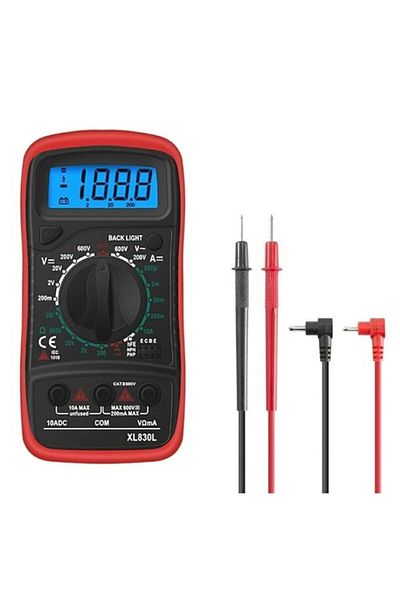 divendi-ro Digital multimeter with LCD display - Black/Red