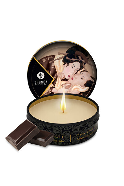 Shunga Lumânare de masaj, model Excitation, aromă ciocolată, 30 ml