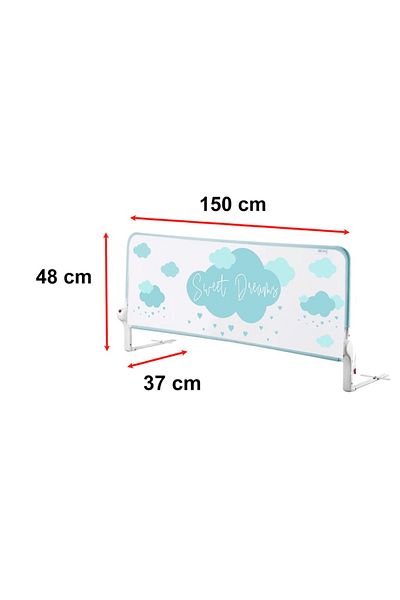 GUİMO Bed Guard, Guimo, 150x48 Cm, Sweet Dreams, Clouds Decor, Mint Green