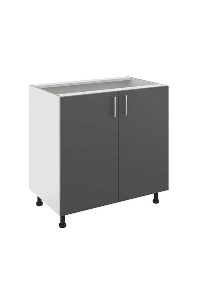 haaus.ro Haaus Karo Base Cabinet, 2 Doors, Anthracite/White, 80 x 50 x 80 cm