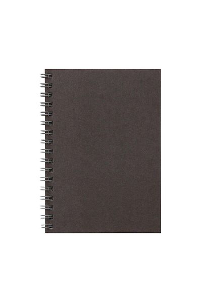 Muji Planting Tree Paper Double Ring Notebook , Dark Grey , A6 , 48 Sheet