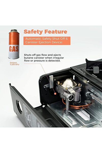 Yuwell YU WELL Portable Camping Stove with Carry Case, Butane Stainless Steel Single Burner