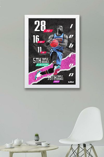 Saturn Lebron James Framed Painting - Basketball Nba Poster Painting