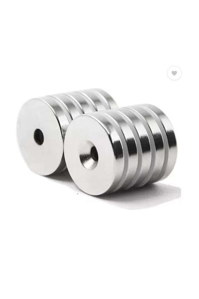 dalimag Set 10 magneti pentru surub, rotund foarte puternici, gri, disc, 15 mm X 4 mm