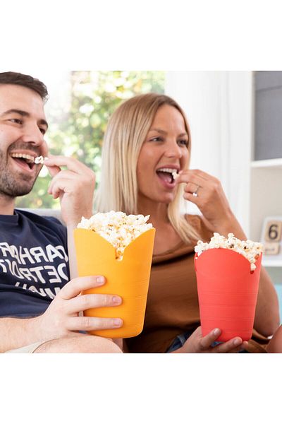 InnovaGoods Set of 2 Collapsible Silicone Popcorn Boxes, Popbox InnovaGoods