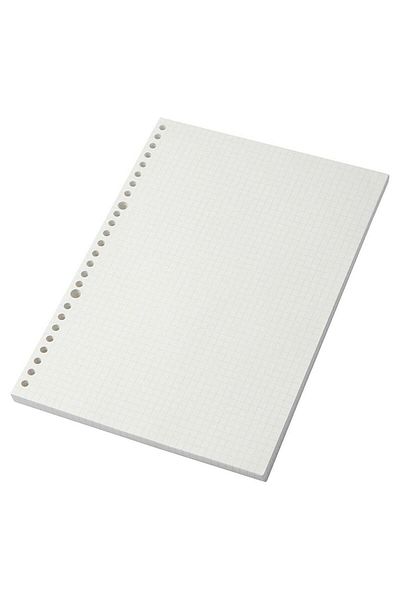 Muji Afforested Loose-Leaf 5 mm Grid Notebook, 26 Holes, 100 Sheets, B5, White