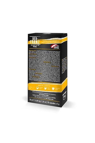 Der-Franz Crema coffee capsules, Nespresso compatible, 6 x 10 Capsules, 6 x 50g