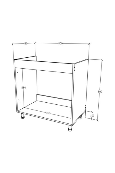 haaus.ro Haaus Karo Sink Cabinet, 2 Doors, Glossy Grey/White, MDF, 80 x 50 x 80 cm
