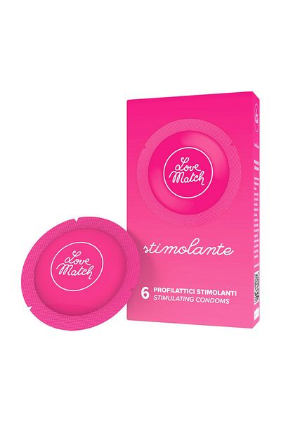 Lovewatch Stimulating condoms, Love Match, 6 pieces, 54 mm