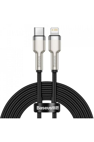 Baseus Cable Type-c To Lightning, 20w, 25cm - Cafule Series Metal (CATLJK-01) - Black