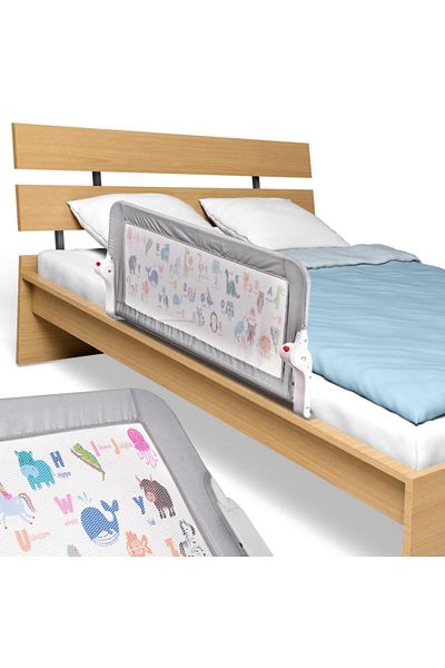 GUİMO Folding bed guardrail, Guimo, 120x48 cm, Animal Decor, Grey