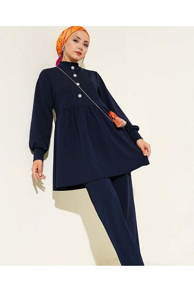 modasindoma Women's Skirt Ruffled Double Suit