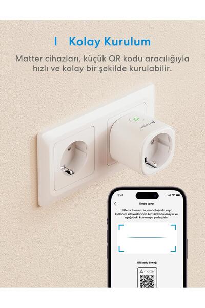 MEROSS Akıllı Priz Mini MSS315 (Apple Home Destekli)