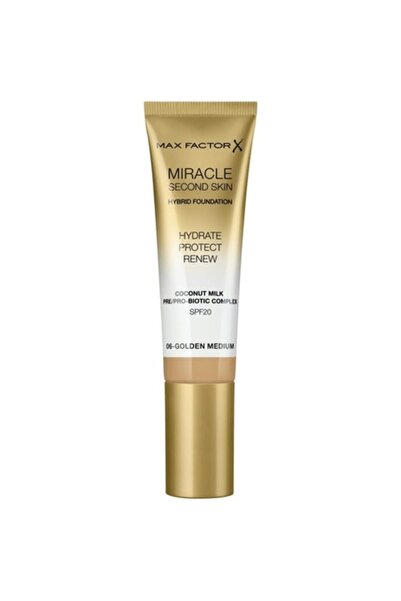 Max Factor Fond de ten hidratant Max Factor Miracle Second Skin, Golden Medium, 30ml
