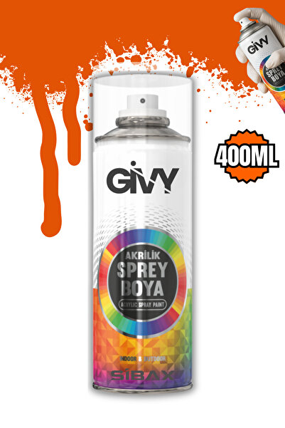 GİVY Akrilik Sprey Boya Turuncu RAL 2004 400 ml