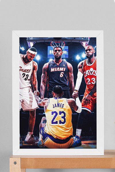 Saturn Lebron James Framed Painting - Basketball Nba Poster Painting