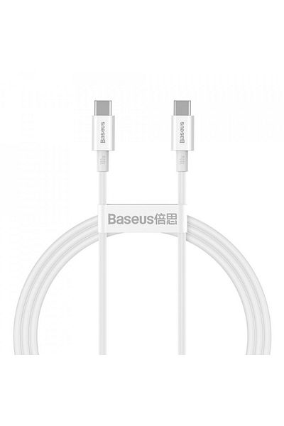 Baseus Type-c To Type-c Data Cable, 100w, 1m, Superior Series (CATYS-B02) - White