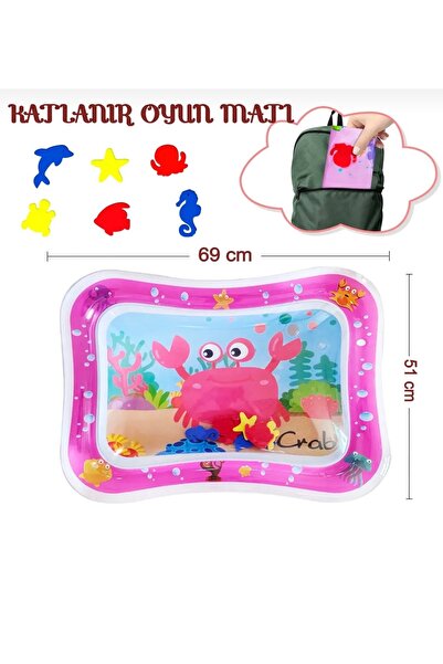 happystoretr Su oyun matı karın üstü aktivite zamanı oyuncak pembe su oyun matı eğlenceli aktivite oyun