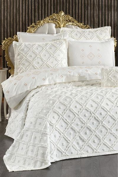 Çeyiz Diyarı Alara Bridal Set 8 Piece Cream