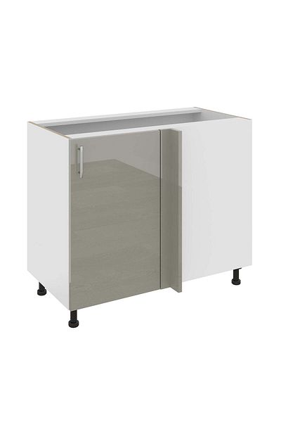 haaus.ro Corp Baza Colt haaus Karo, Gri Lucios/Alb, MDF, 98 x 50 x 80 cm