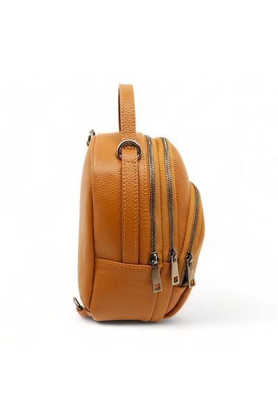 BESSO Essenza Pocket genuine leather backpack Brown
