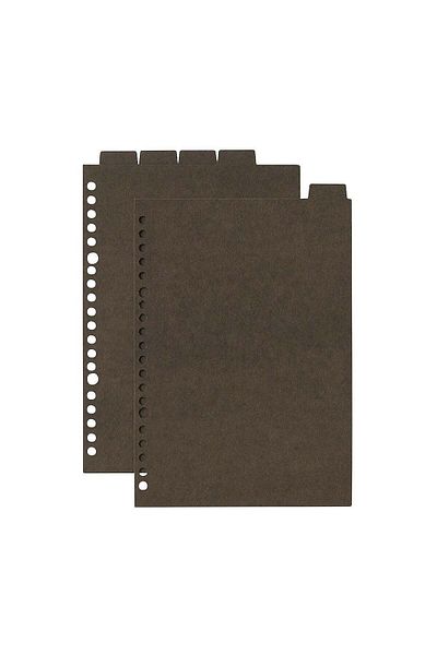 Muji فاصل ورق الفهرس، 20 فتحة، 5 علامات تبويب، A5، رمادي غامق