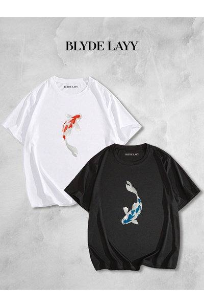 BLYDE LAYY Koi Fish Lover Combination Oversize Tshirt Σετ 2 τεμαχίων
