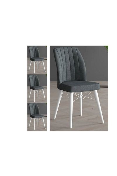Casafun Set of 4 Cafe Fun chairs, HORECA production, for cafe, restaurant and terraces, WHITE wooden legs