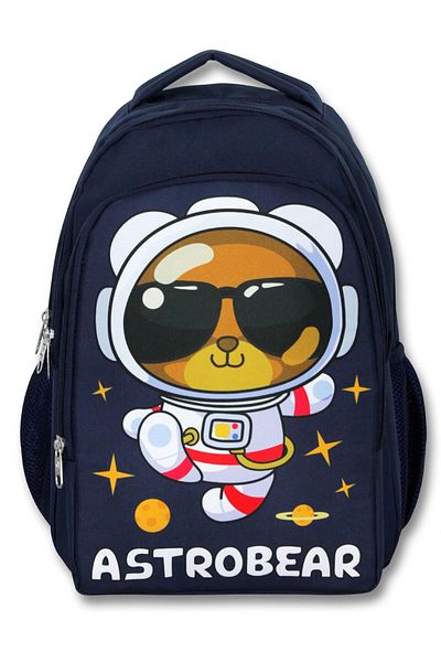 ÜMİT ÇANTA Geanta Ümit 5045 Bleumarin Alb Geanta Scoala pentru baieti cu trei ochi - Astronaut Teddy Bear