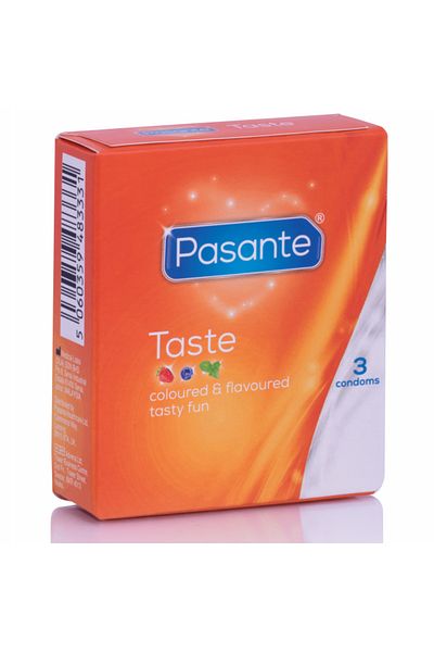 PASANTE Flavored condoms, Pasante Taste, various flavors, 3 pieces